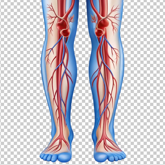 PSD deep veins thrombosis on transparent background