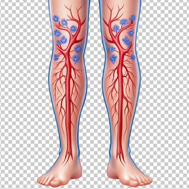 PSD deep veins thrombosis on transparent background