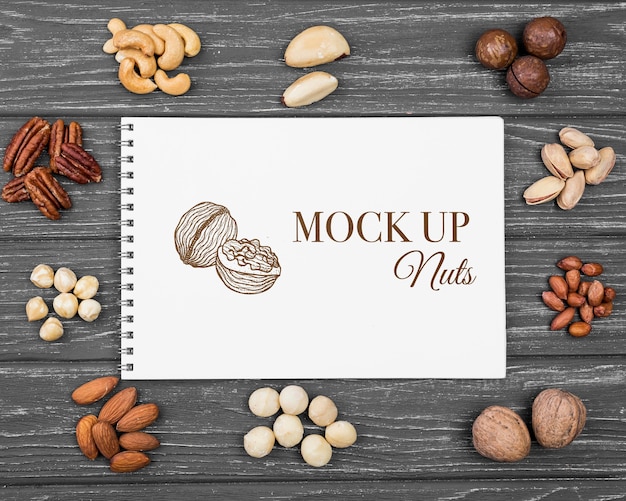 PSD delicious nuts concept mock-up