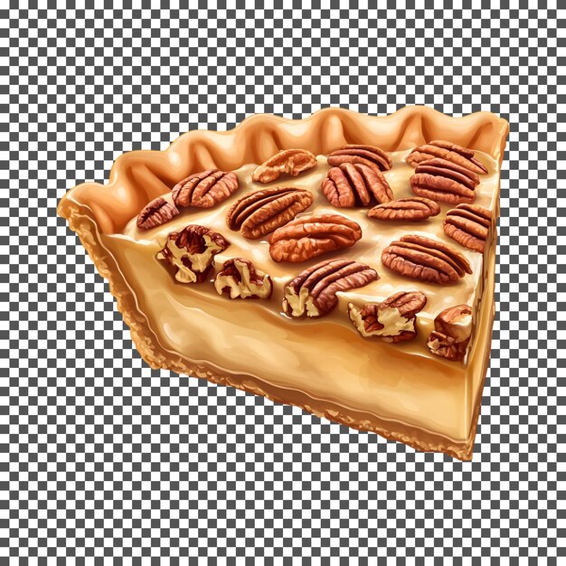 PSD delightful pecan pie isolated on transparent background