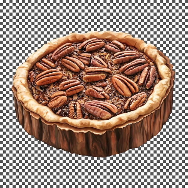 PSD delightful pecan pie isolated on transparent background