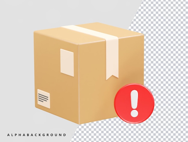 PSD delivery box icon 3d rendering element