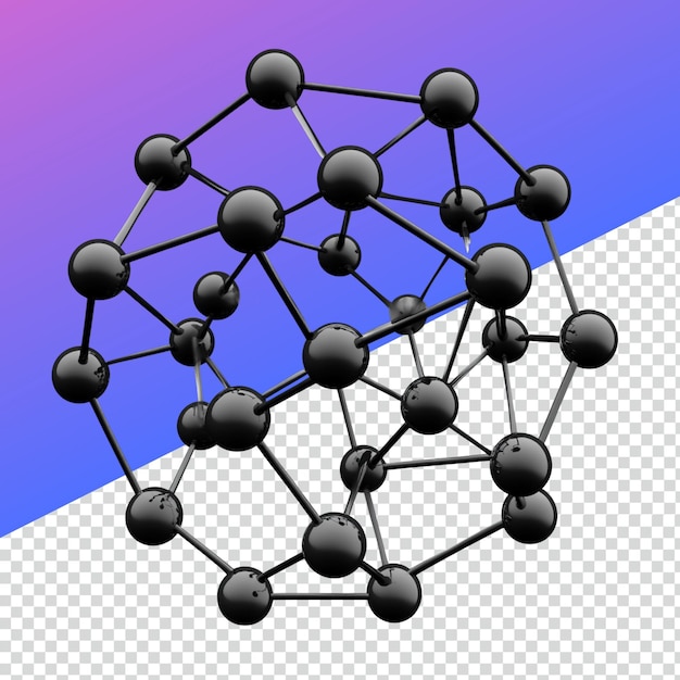 PSD detailed molecule structure png for scientific presentations and educational materials