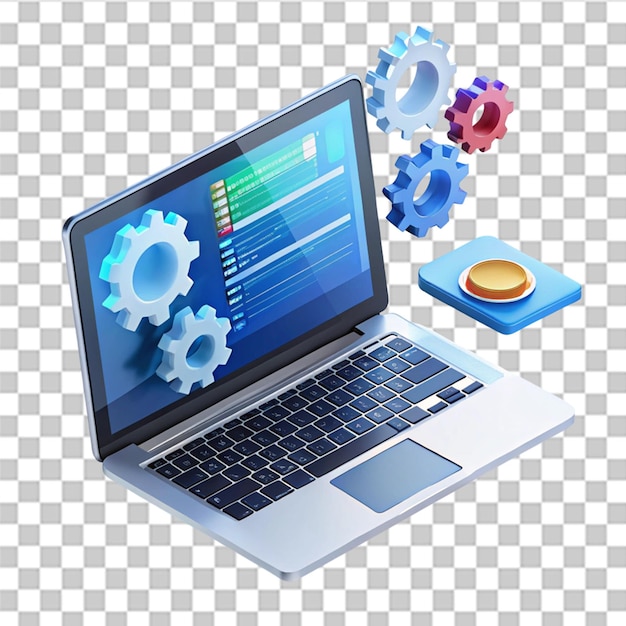 PSD development programming coding isolated on transparent background