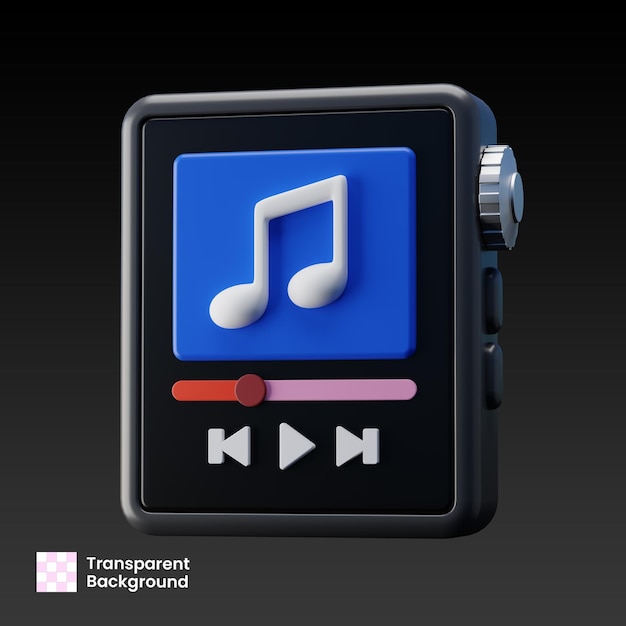 PSD device audio player 3d illustration