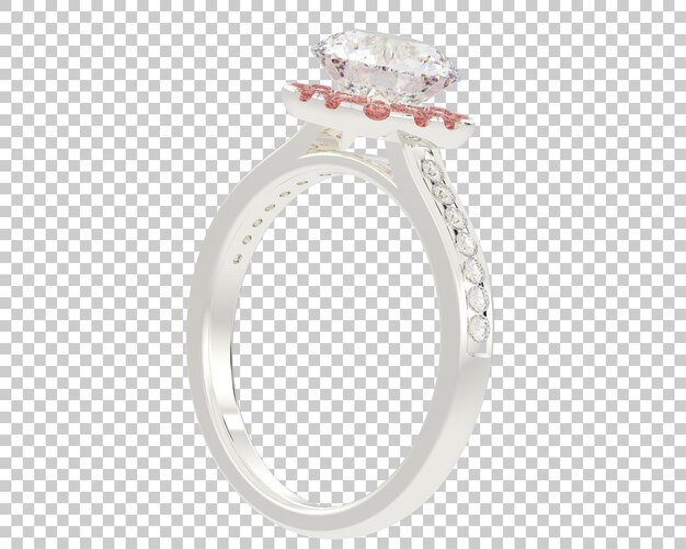 PSD diamond ring isolated on background 3d rendering illustration