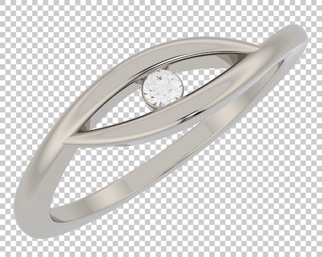 PSD diamond ring on transparent background 3d rendering illustration