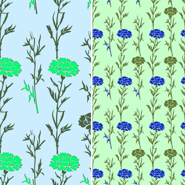 PSD different flowers on a green background