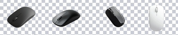 PSD different styles of computer mice lined up for comparison on the transparent background png format