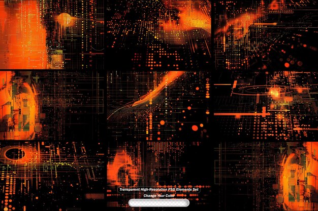 PSD digital abstract design featuring transparent elements and vibrant colors for creative projects