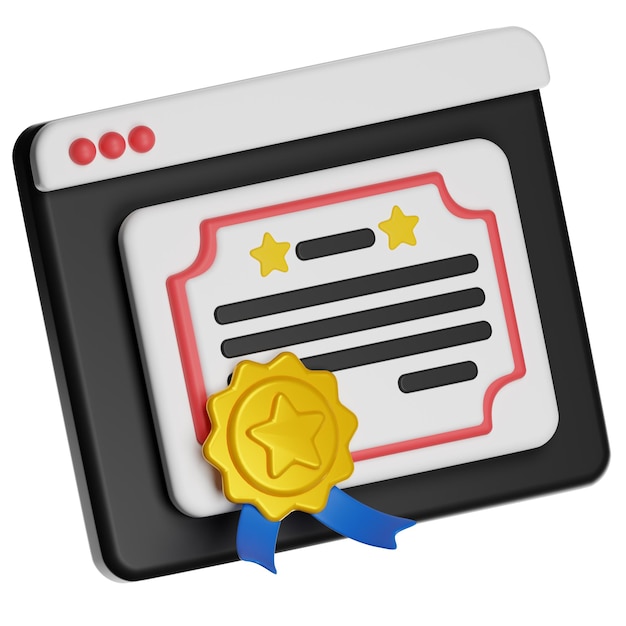 PSD digital certificate with badge icon
