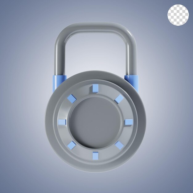 PSD digital lock 3d icon
