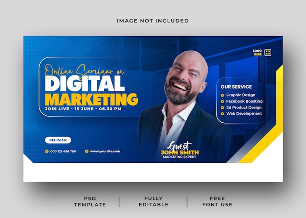 PSD digital marketing agency and corporate web banner template