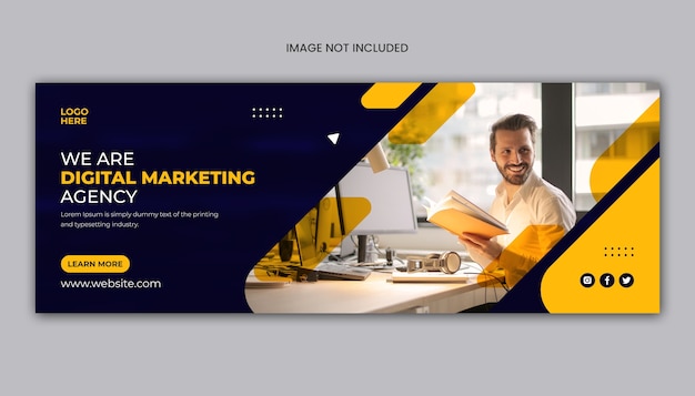 PSD digital marketing business agency facebook cover or web banner template
