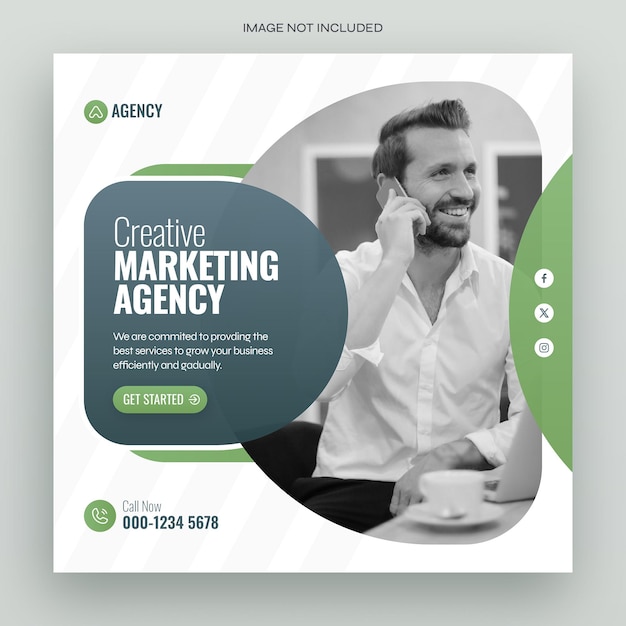 PSD digital marketing business social media posts design template
