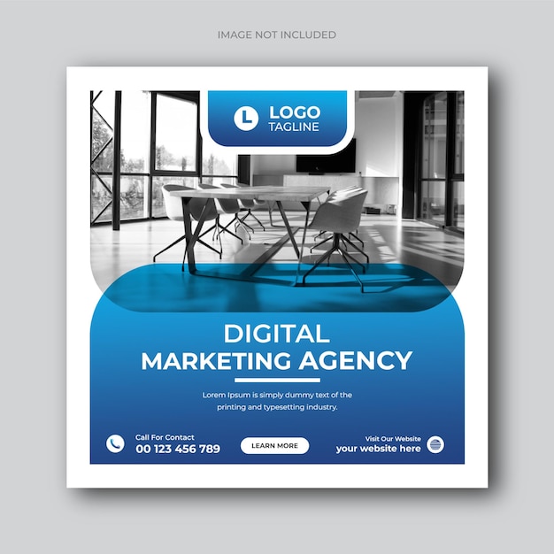 PSD digital marketing social media and business agency corporate flyer instagram post