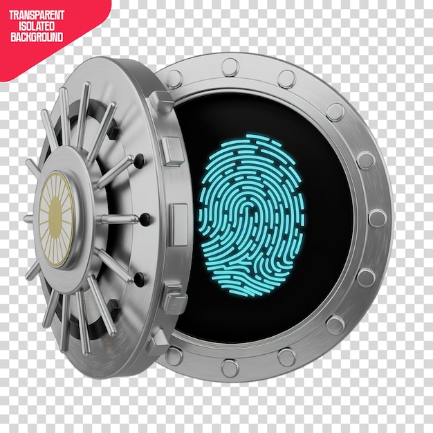 PSD digital security fingerprint authentication on a vault door