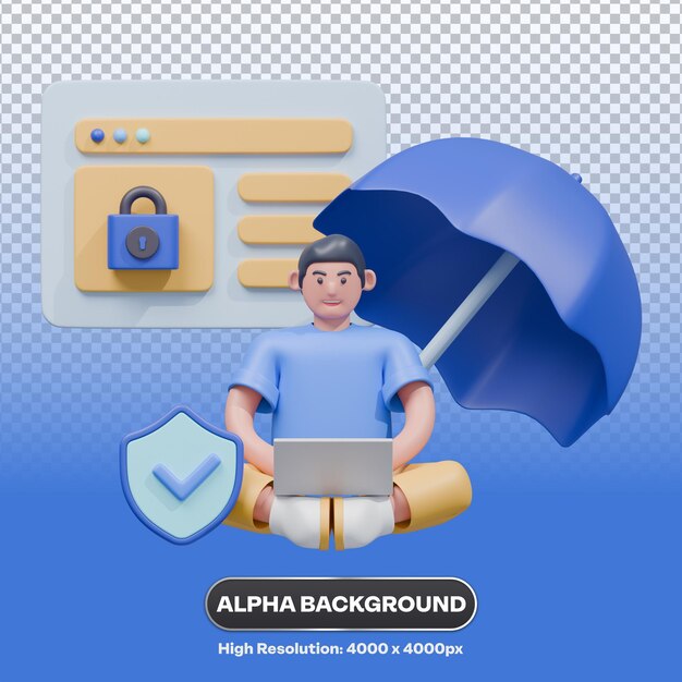 PSD digital security and online privacy protection concept