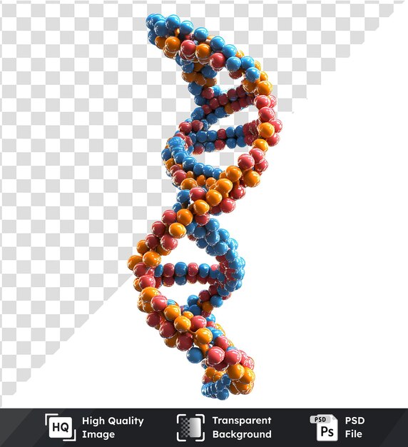 PSD dna double helix structure shows genetic code transparent image