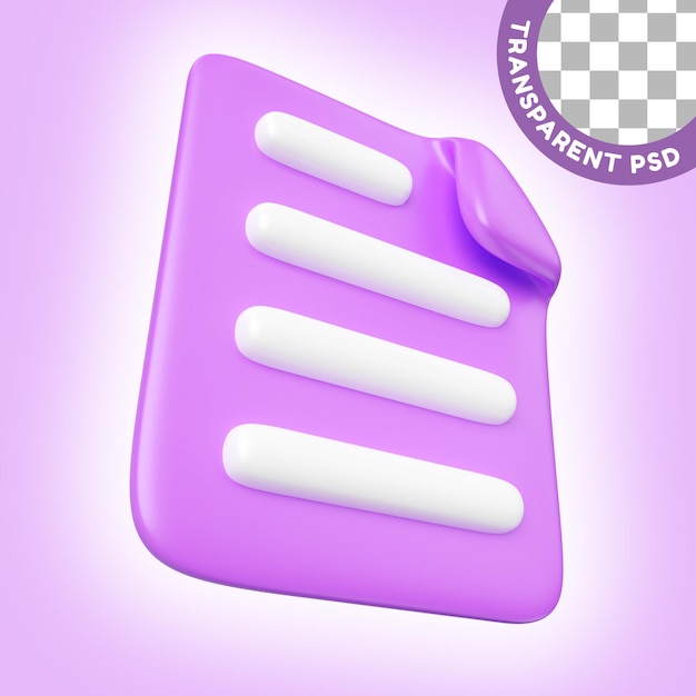 PSD document 3d illustration icon