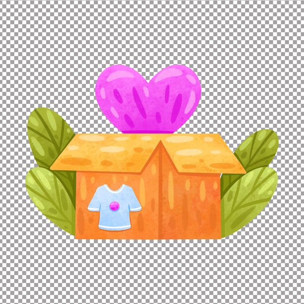 PSD donation clothing box rendered file