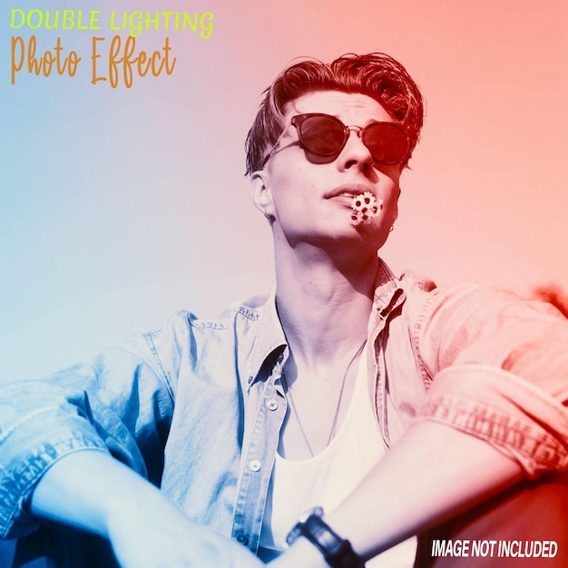 PSD double lighting photo effect