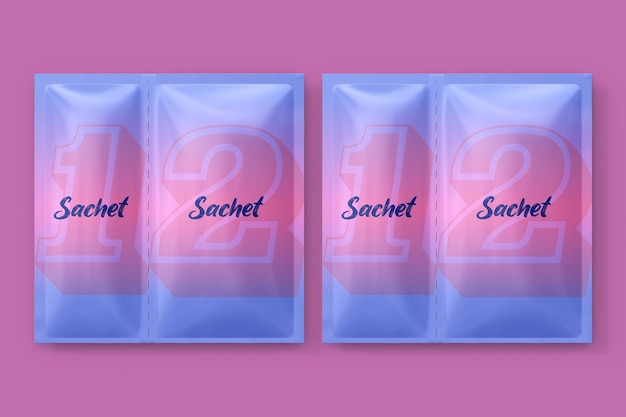PSD double sachet mockup