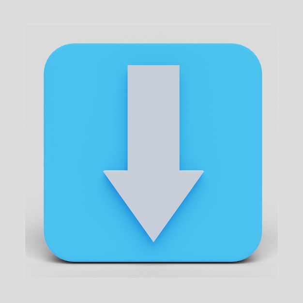 PSD down arrow 3d illustration icon pack