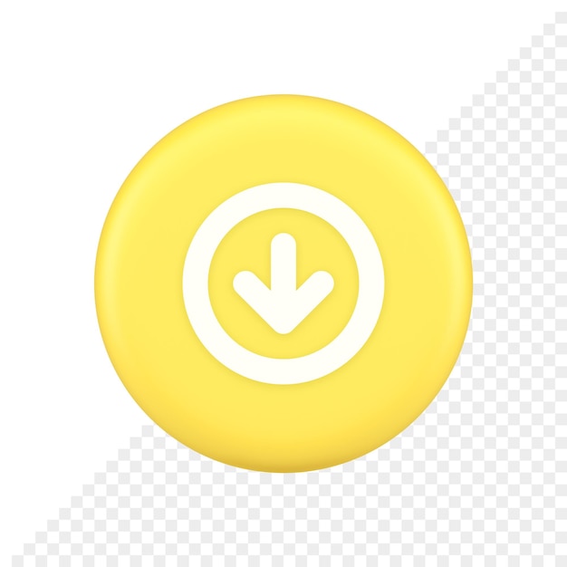 PSD down arrow circle frame button web interface pointer navigation app 3d application icon