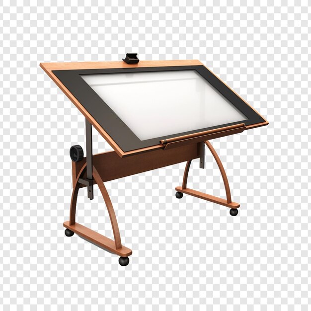 PSD drafting table isolated on transparent background