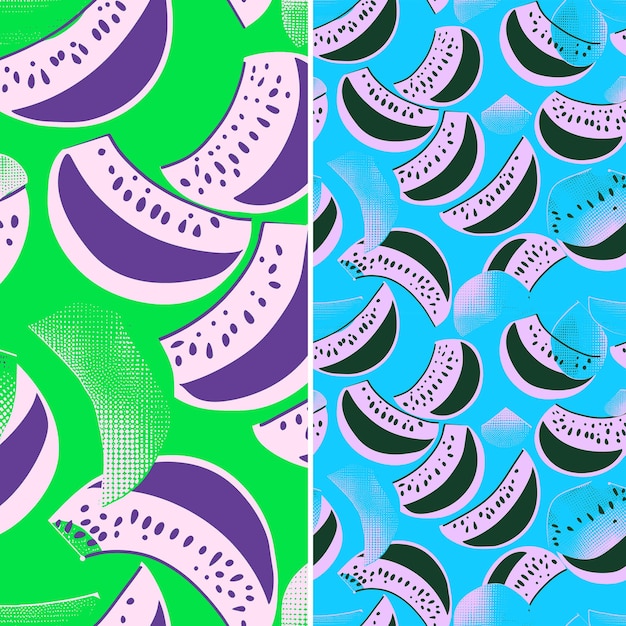 PSD dragon fruit with curved lines and abstract design with circ unique tropical fruit pattern vector
