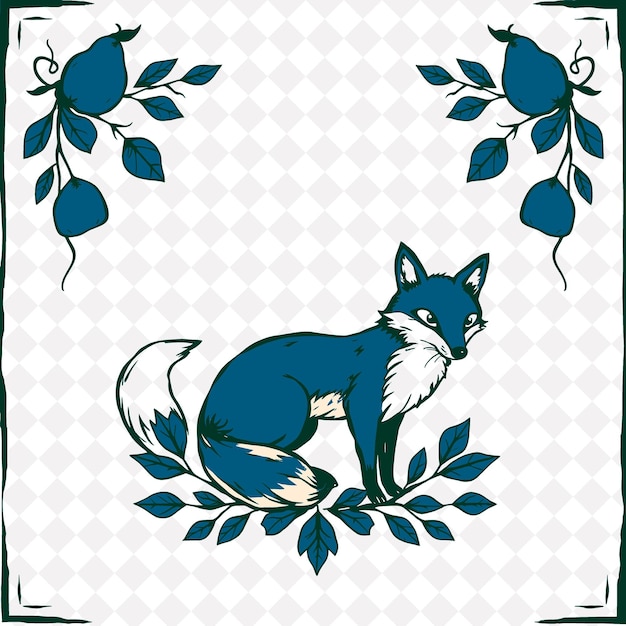 PSD a drawing of a fox that has a picture of a fox