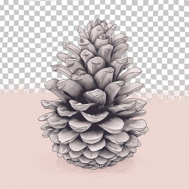 PSD a drawing of a pine cone with a white background