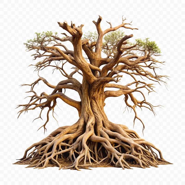 PSD a drawing of a tree with the roots cut out