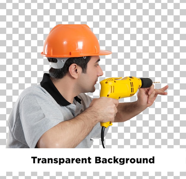 PSD drilling machine drill man transparent background