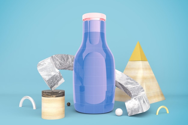 PSD drink bottle abstract mockup