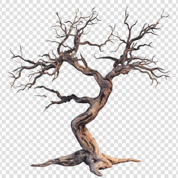 PSD a dry tree isolated on a transparent background