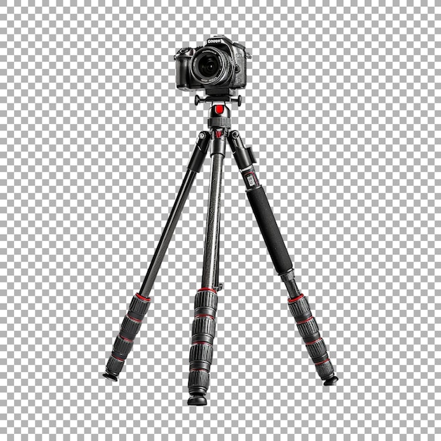 PSD dslr camera on tripod on transparent background ai generated