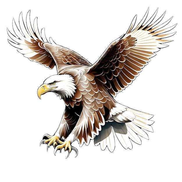 PSD eagle isolated on transparent background ai generative