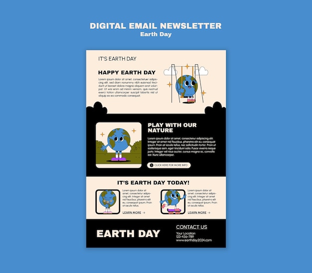 PSD earth day template design