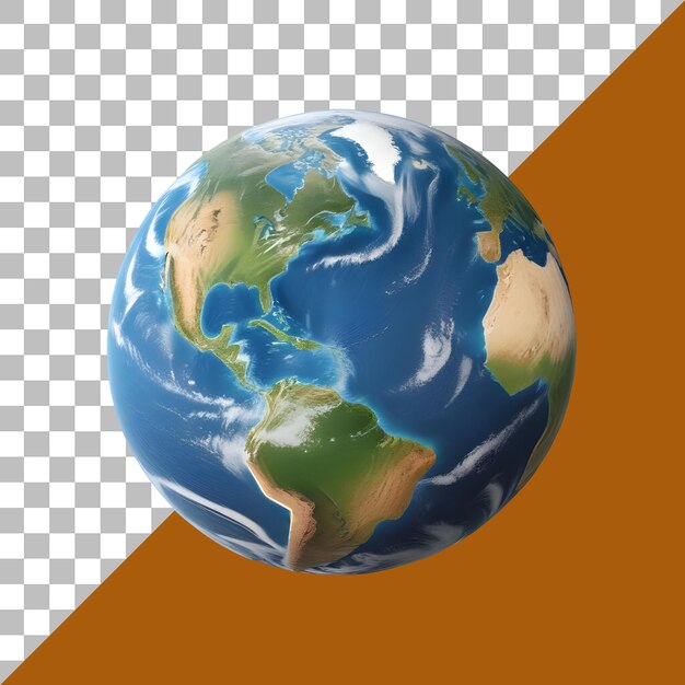 PSD earth isolated on transparent background