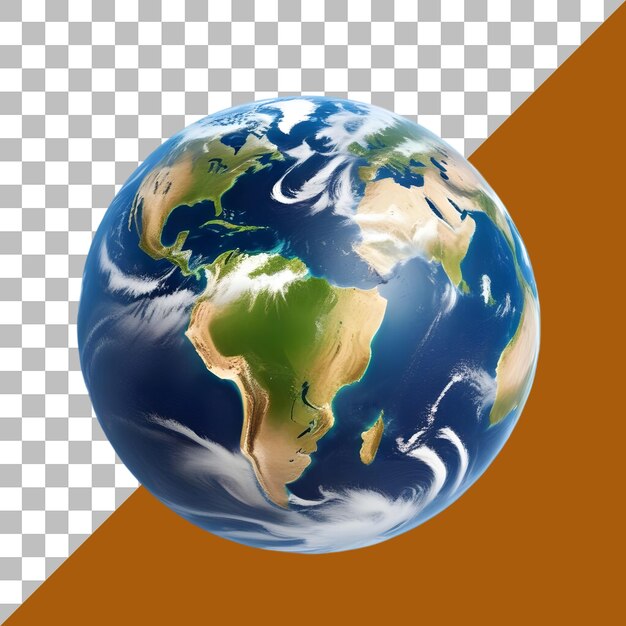 PSD earth isolated on transparent background