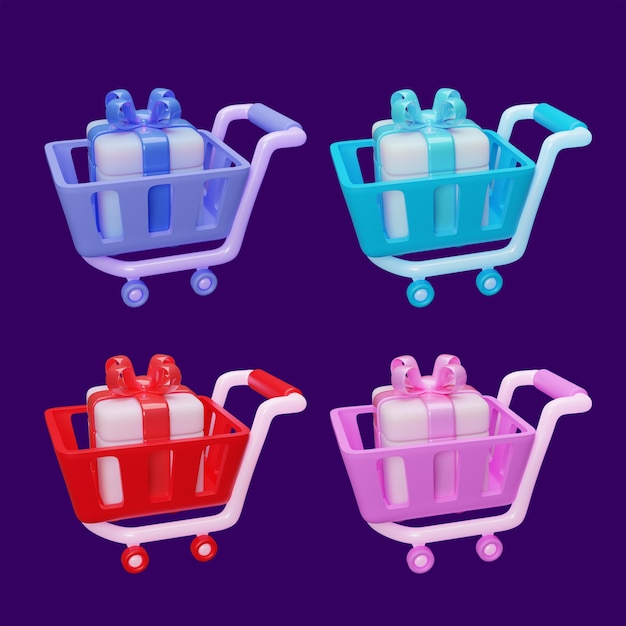 PSD ecomerce shopping 3d