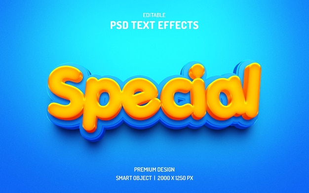 PSD editable 3d text effect template design