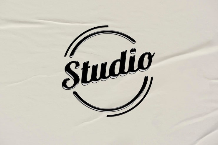 PSD editable black business logo psd  in embossed style