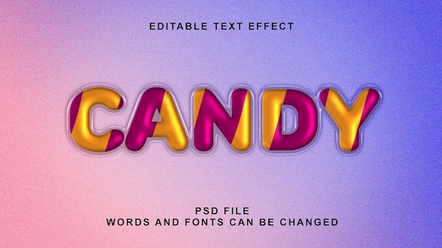 PSD editable candy text effects