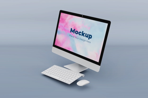 PSD editable desktop screen mockup design template