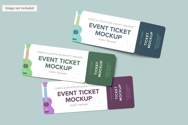 PSD editable event ticket mockup for showcasing your design to clients