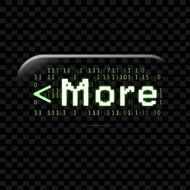 PSD effect more in binary code style streams of 1s and 0s run across the button with a glowing cursor