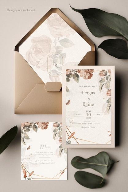 PSD elegant wedding invitation